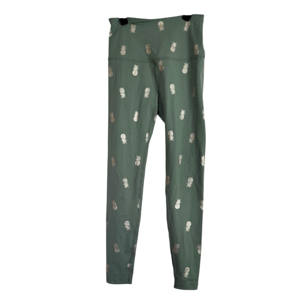 Beyond Yoga Leggings Metallic Pineapple Print High Waisted Midi